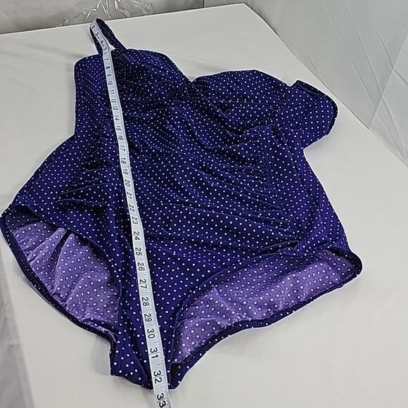 Miracle Suit Womens Sz XL Purple Polka Dot One Piece Swimsuit - Picture 12 of 14